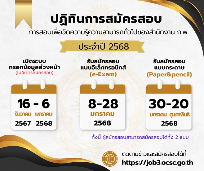 สอบภาค ก.พ. ประจำปี 2568